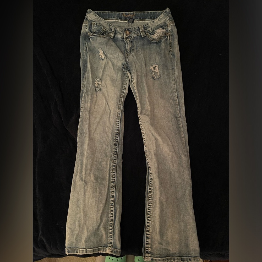 amethyst distressed jeans